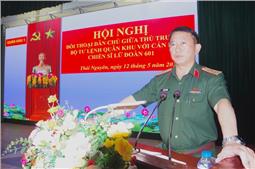 Chính ủy Quân khu đối thoại dân chủ với cán bộ, chiến sĩ Lữ đoàn Thông tin 601